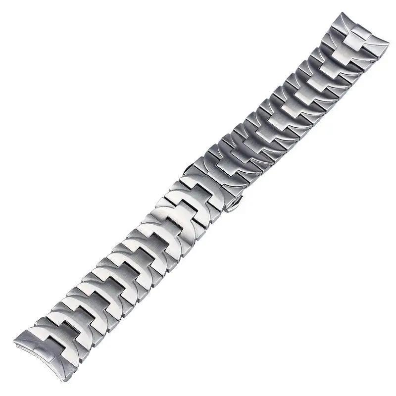 Solid Stainless Steel Watch Strap for Panerai Luminor PAM441 PAM111 Series 22mm 24mm Arc Interface Solid Metal Silver Watchbands