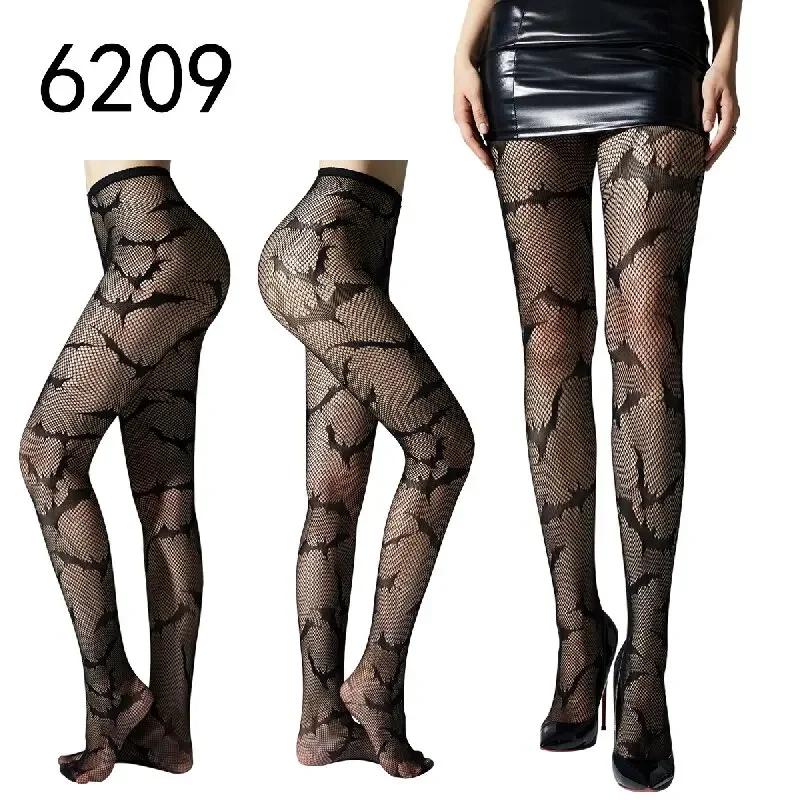 Sexy Halloween Spider Fishnet Pantyhose Gothic Bat Cosplay Stocking High Elastic Knee High Sock Women Hosiery Thigh High Tights
