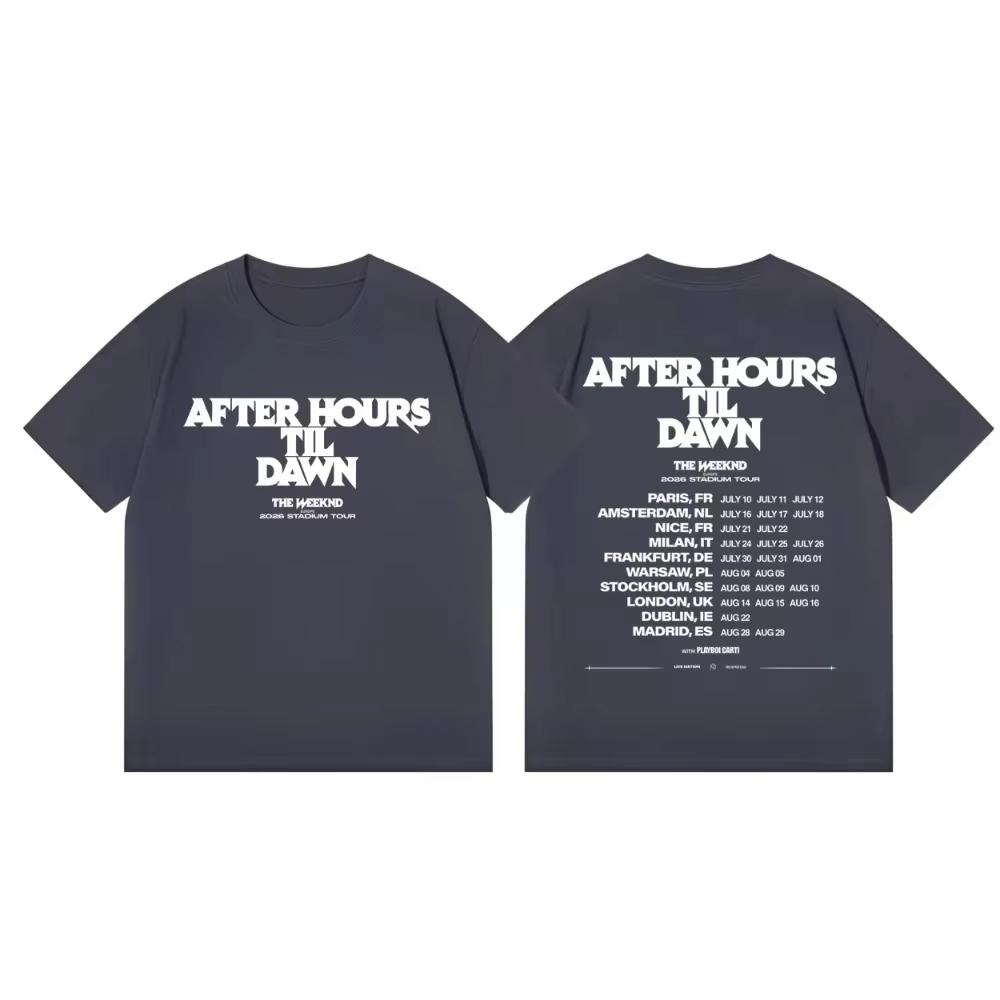 Fashion Short Sleeve T-shirt The Weeknd After Hours Til Dawn Tour Merch T-shirts Men's Women Cotton T Shirts