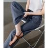 SOFSIL Women's High-Waist Wide-Leg Cropped Denim Jeans