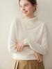 High Collar Buckle Cashmere Women's Loose Slimming Knitted Pullover Sweater