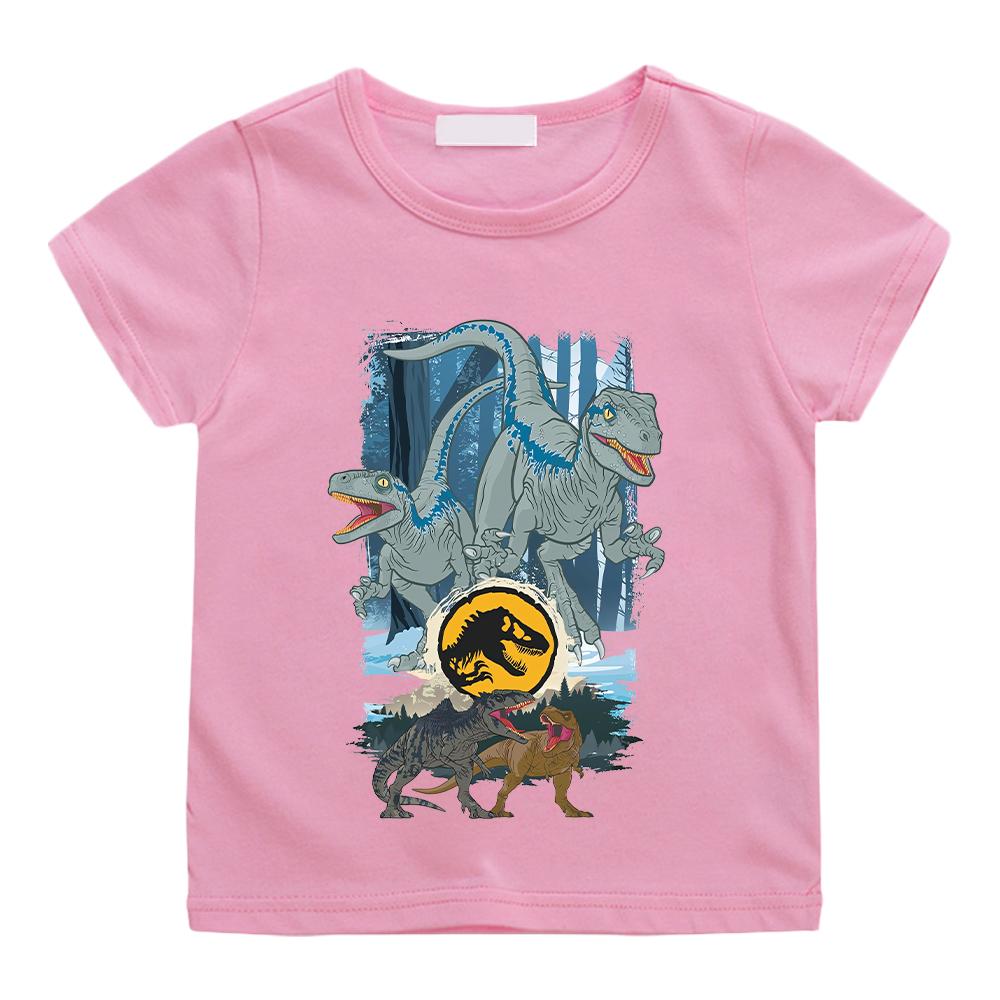 Jurassic World T-shirt Dinosaur Classic Movies 100%Cotton Casual Retro Tee-shirt Graphic Printing Children Clothes Tees Top Kids
