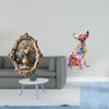 Vintage Resin Photo Frame and Colorful Dog Statue Sculpture Art Craft Collection for Office Bedroom