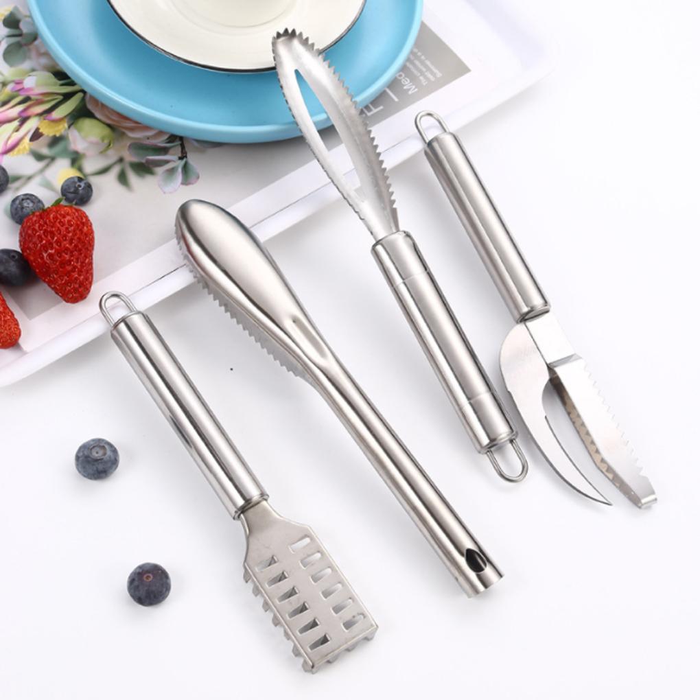 Stainless Steel Portable Fish Scale Remover Scales Removal Scraper Fast Scraping Cleaning Tool Peelers Kitchen Gadget