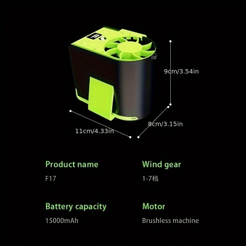 Portable Waist Fan,3 in 1 Multifunctional USB Rechargeable Hands Free Body Cooler with 15000mAh Battery,7Adjustable Speeds,Brushless Motor for Outdoor
