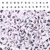 100/Bag Diy Black And White English Acrylic Letter Beads Handmade Bracelets Necklaces Beaded Accessories