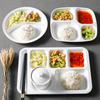Melamine Compartment Dinner Plate Plastic Canteen Rice Plate Multifunctional Multigrid Fast Food Tray Kitchen Storage Utensils