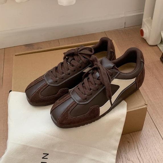 

Suding Home~ 5CM inner height increase ballet training shoes women s 2025 autumn new Maillard lace-up casual Forrest Gump shoes 40 темно-коричневого кольору