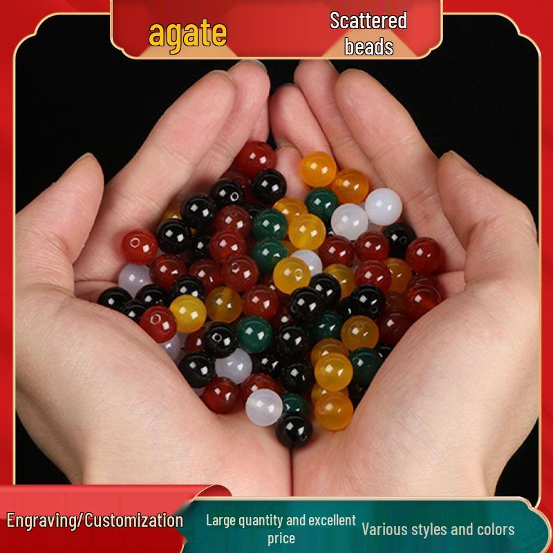 

Natural Agate Chalcedony Round Gemstone Beads for DIY Bracelets & Bangles 4mm (~91 beads)