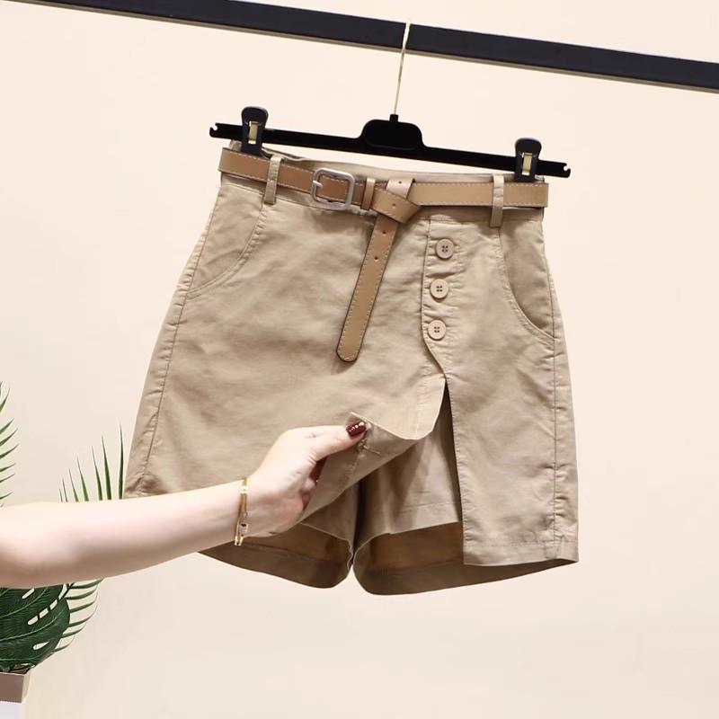 Women's High-Waisted Autumn Workwear Skirt Shorts: European Style, Slimming, Wide-Leg, Casual Hot Pants.