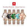 OLEVS Women Watch Luxury Brand Elegant Diamond Heart Design Waterproof Luminous Quartz Watch Dress Women Watch