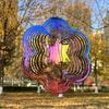 Gradient Wind Spinner Catcher 3D Rotating Wind Chimes Suncatcher Anti-Bird Hanging Wind Chimes Bird Repeller Garden Yard Decor
