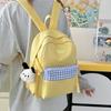 Summer New High-Value Cute Plaid Pain Bag Backpack for Girls and Boys, Outdoor Casual Double Shoulder Bag