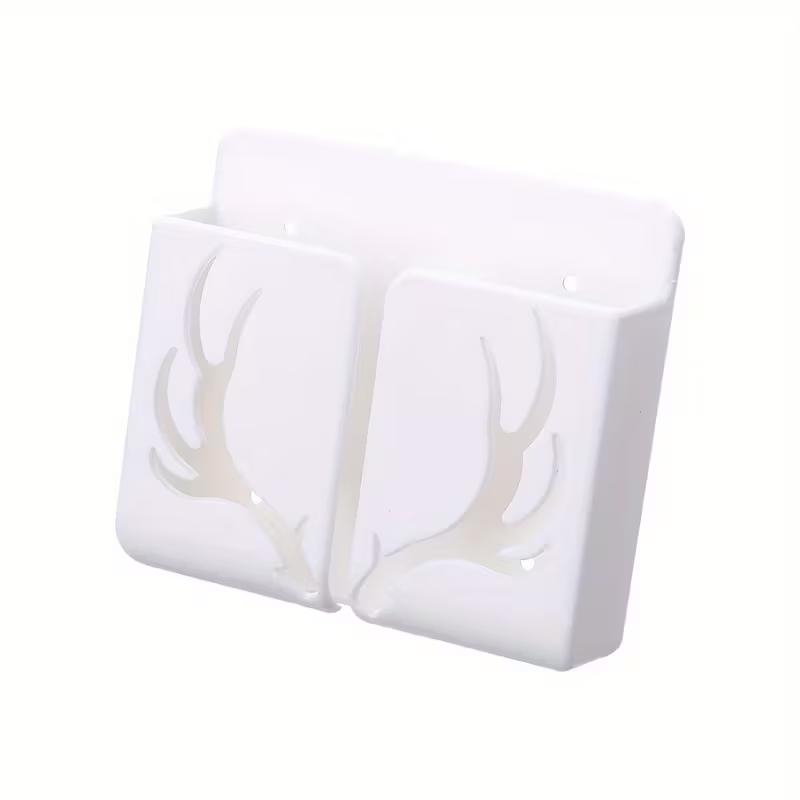 Convenient Wall Mounted Compartment Remote Control Storage Box Mobile Phone Charging Stand Office Supplies Storage Box