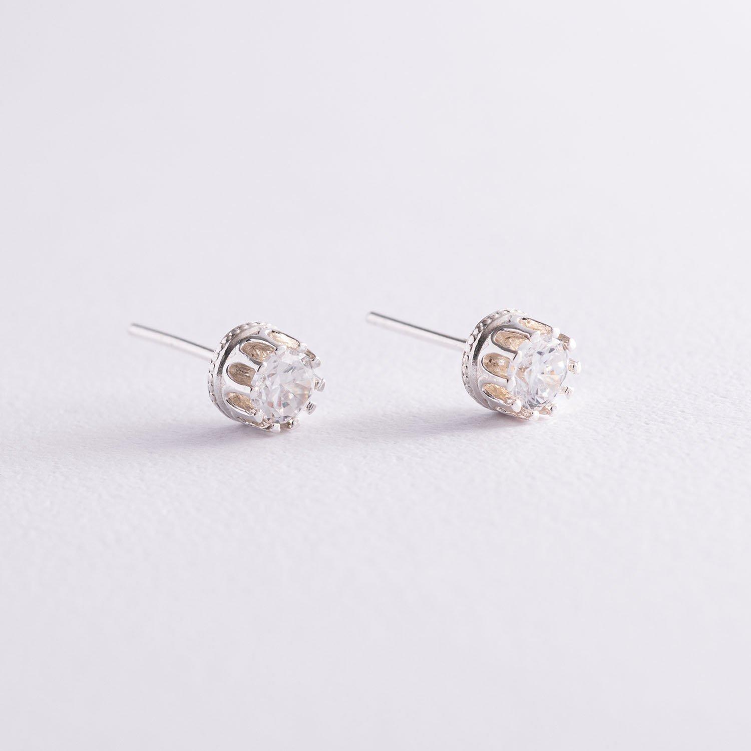 

Срібні сережки-підвіски з фіанітами Oniks срібний