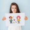 Kpop Witch Girl Cartoon Stickers Make a Face Interactive Kids Creative Dress Up Anime Stickers