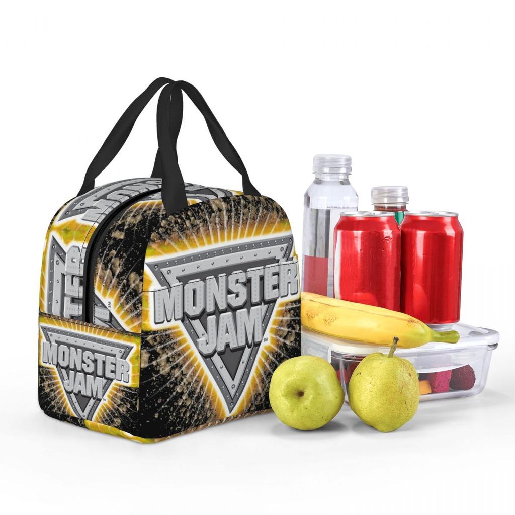 Monster Jam Insulated Lunch Bag for Kids School Cooler Thermal Food Box Tote Portable Lunch Boxes Container