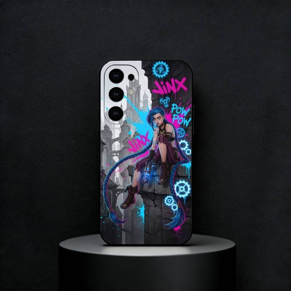 Game J-Jinx L-LOL Phone Case For Samsung S25,S24,S23,S22,S21,S20,Ultra,Plus,FE Black Soft Cover