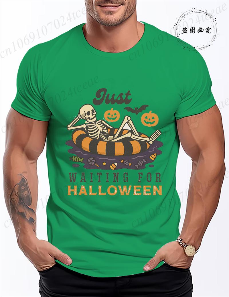 Summer Skeleton Spooky Graphic T Shirts for Men Women Clothing Retro Halloween Skeleton Man T Shirt Clothes Tee T Shirt Homme S