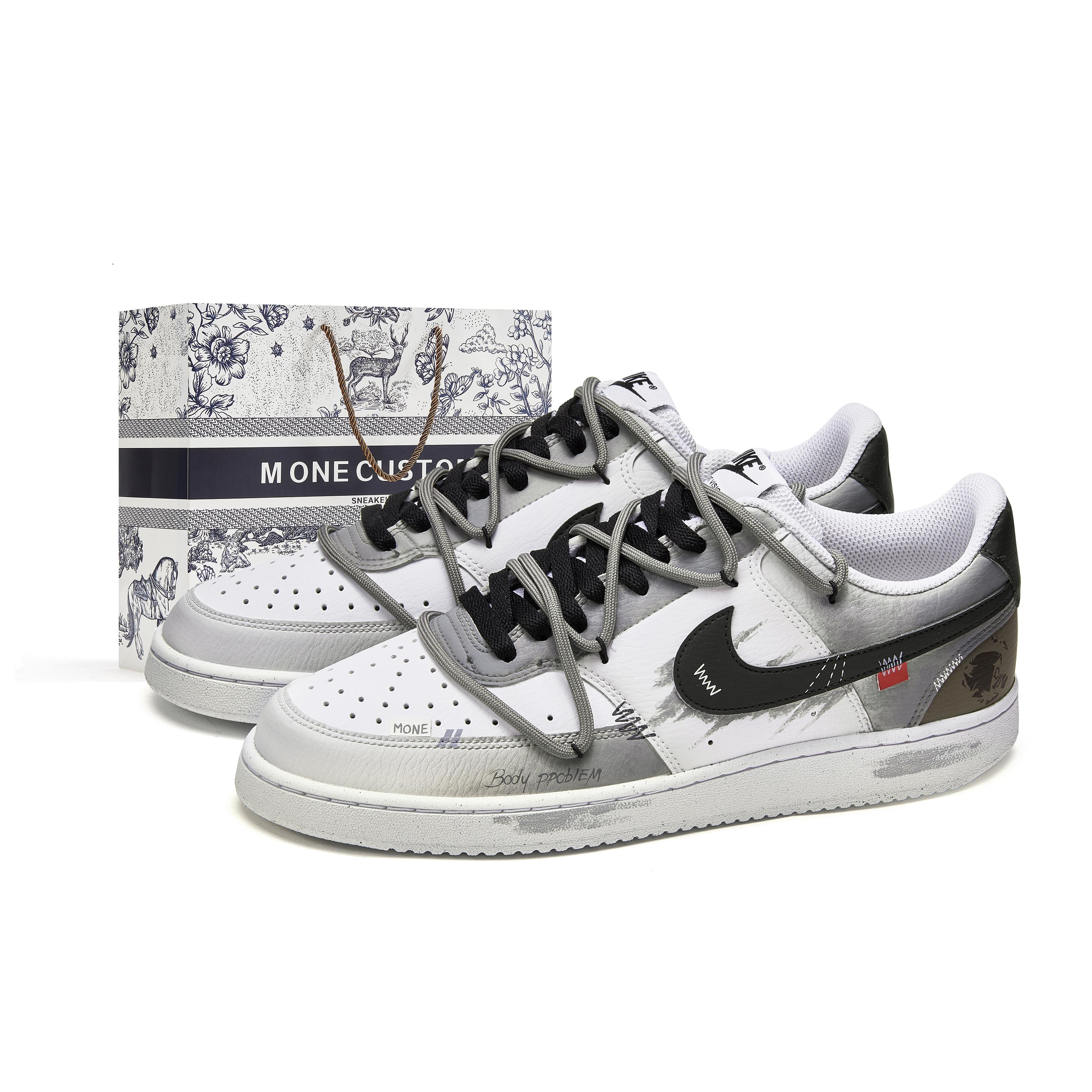 

Nike Court Vision 1 M ONE Apocalypse, Box Slip Resistant Abrasion Resistant Low top Skateboard Shoes Men s White Gray DH2987-101(Team177- -BOX) 41