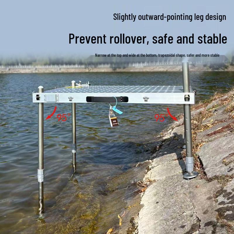 2025 Ultra-light Black Aluminum Fishing Stool: Folding, Portable, Multi-functional, Small & Wide with Lifting Feature