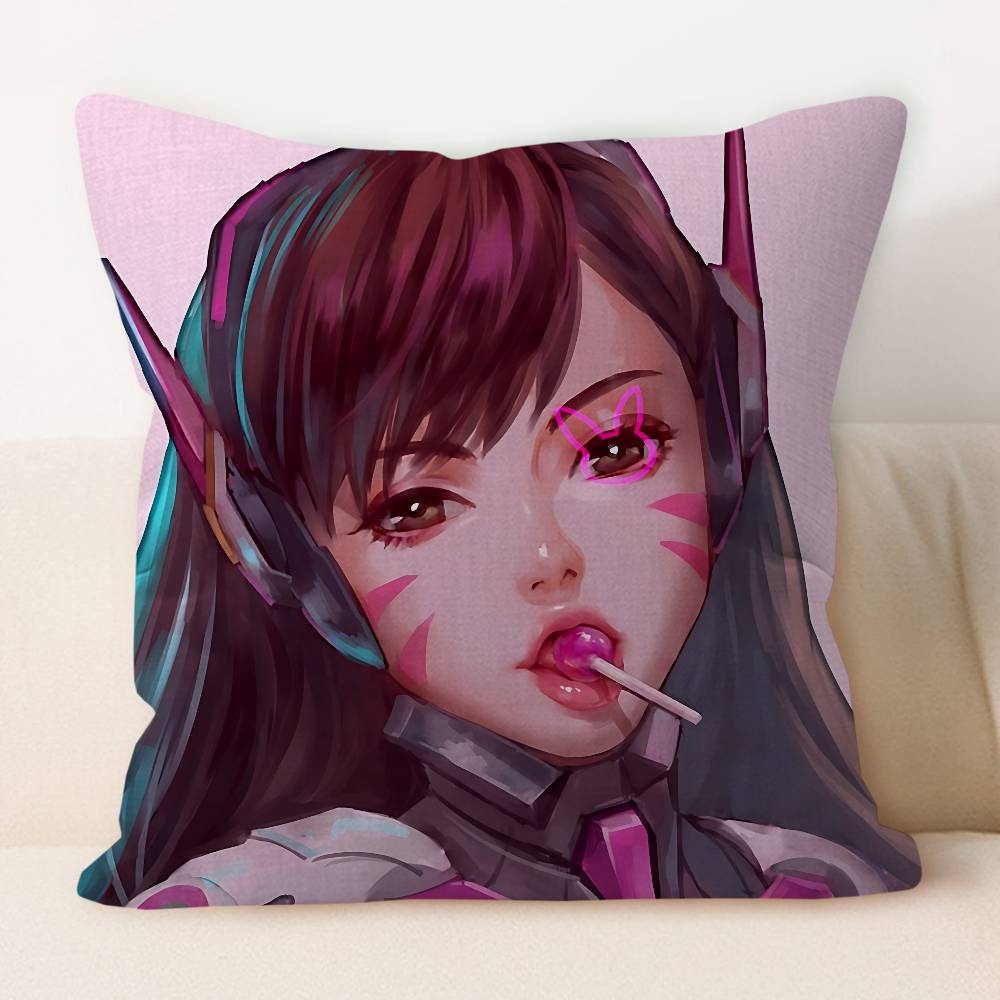 D.Va Cartoon Personalized Pillow Dust Cover Bedroom Kids Party Decoration Pillowcase Birthday Children Gift