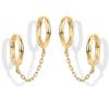 1pcs Gold Hoop Earrings for Women Pierced Double Round Chain Tassel Earrings Jewelry Drop Earrings