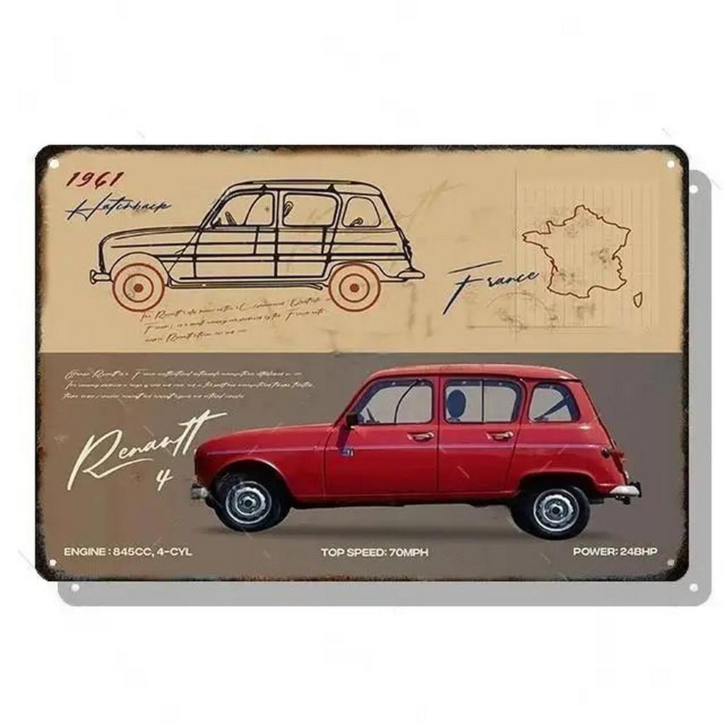 Metal Tin Signs Plaque Classic Cars Wall Decoration Vintage Art Posters Iron Painting for Man Cave Home Cafe Game Room Club Bar