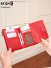 RFIDshielded women's wallet stylish bifold folding largecapacity credit card holder coin purse double zipper women's hand wallet