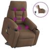 VidaXL Electric Massage Recliner Chair Brown Fabric 3303066