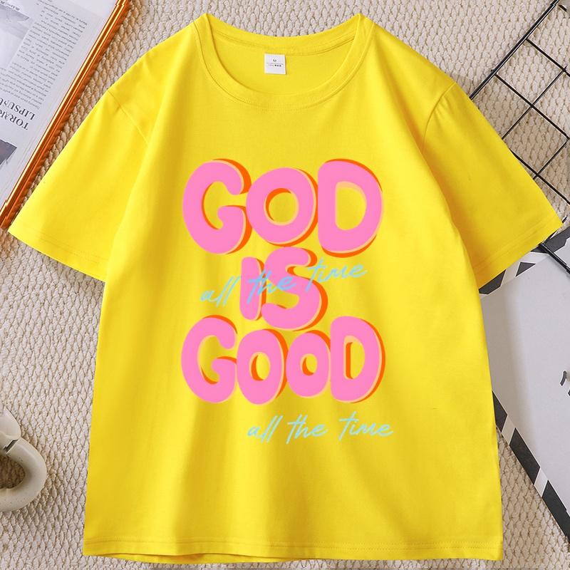 God Is Good Christian T Shirt for Men Women Christian Religious T-shirt Bible Verse Thanksgiving Tshirt Short Sleeve Unisex Tops