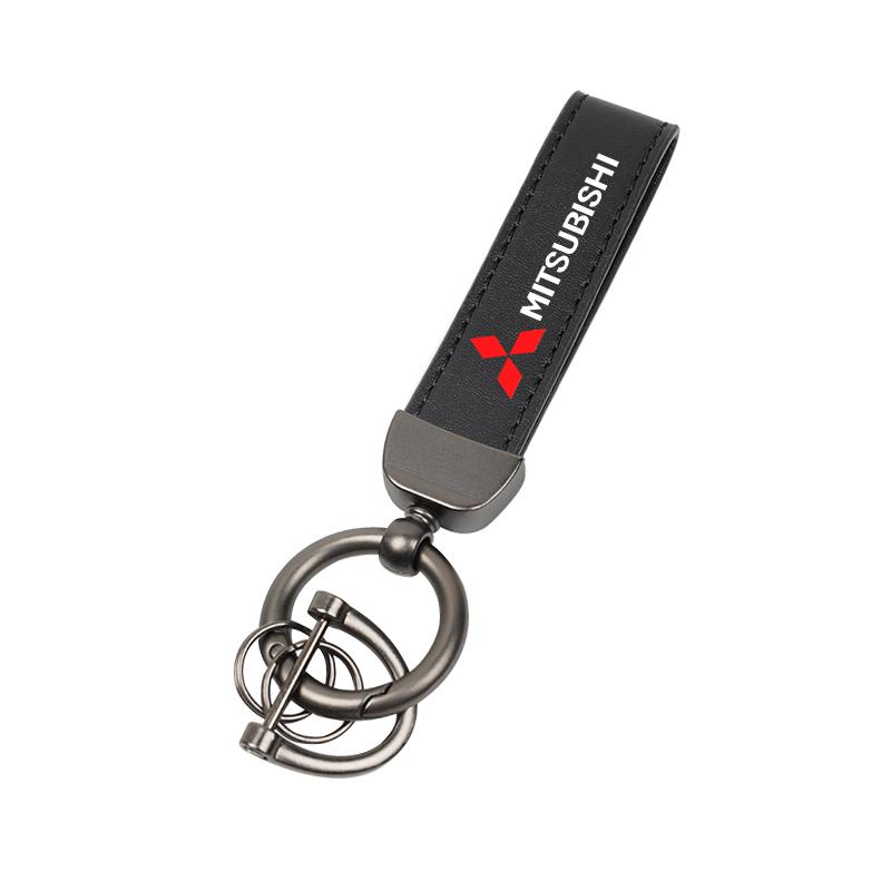 Carbon Fiber Leather Keyrings Car Keychain Accessories For Mitsubishi Ralliart Outlander Jinxuan Lancer Ex Galant Attrage Pajero