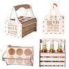 Cutie din lemn pentru transport bere, pentru picnic, suport pentru sticle de bere, stil vintage, geantă tote pentru 4 sau 6 sticle, pentru petreceri BYOB, grătare