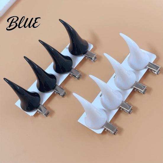 Fashionable Dark Style Hairpins 2Pcs Halloween Evil Horn Hair Clips Small Horror Demon Goth Ear Lolita Fashion Accessories Hairpins Barrettes