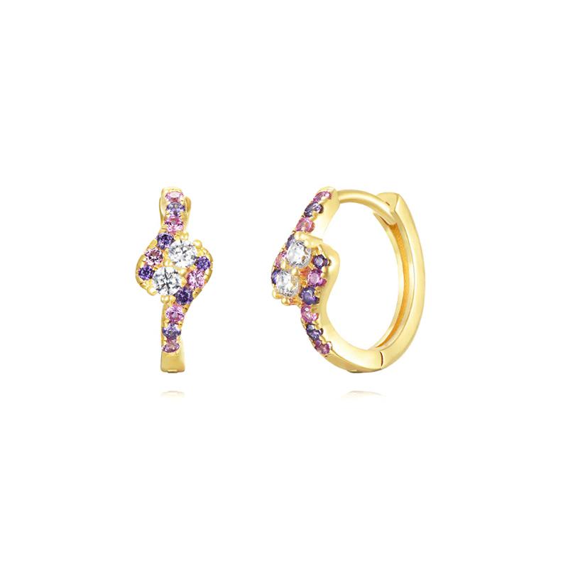 Damen 925 Silber Ohrstecker Lila Zirkon Ohrringe Creolen Lila Kristall Anhänger Ohrring Mode Hochzeits Schmuck