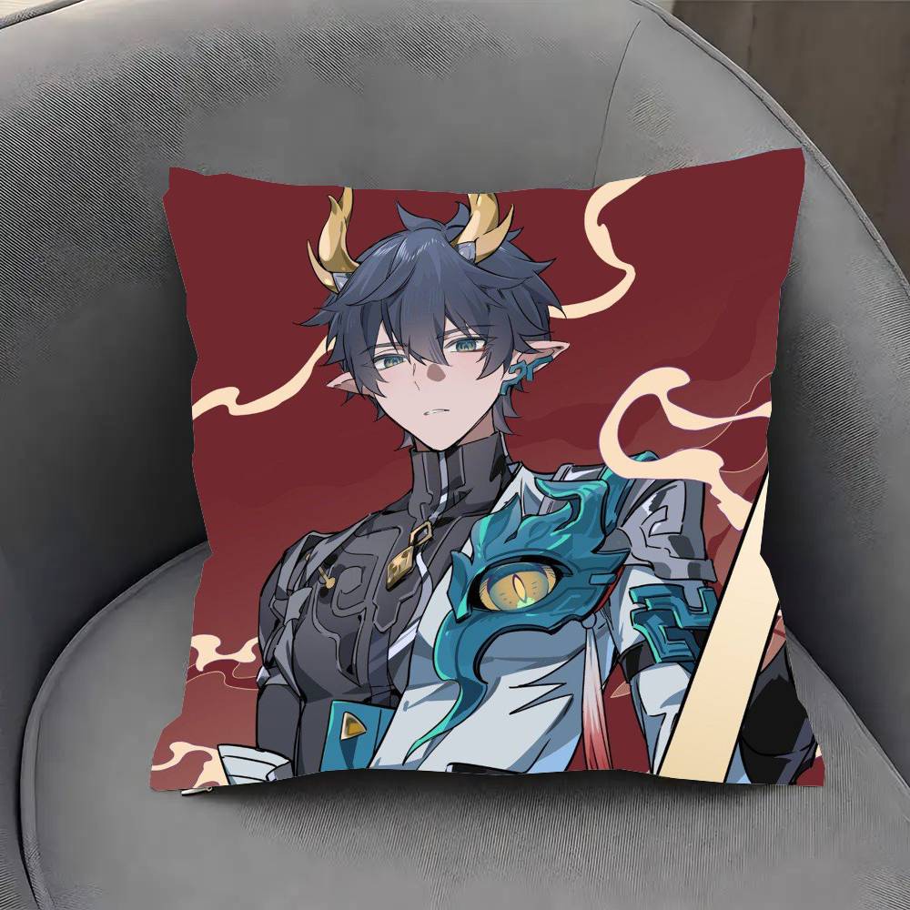 

Dan Heng Anime H-Honkai Star Rail Pillow Case Fashion Square Pillowcase Bedroom Sofa Room Ins Decoration Leisure 12x12Inch