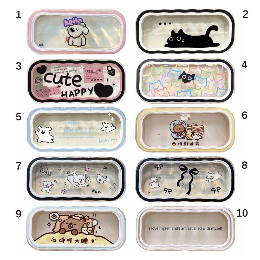 Plastic Puppy Glasses Case Visible Transparent Sunglasses Storage Box Cartoon Animals Portable Glasses Protective Case Gifts