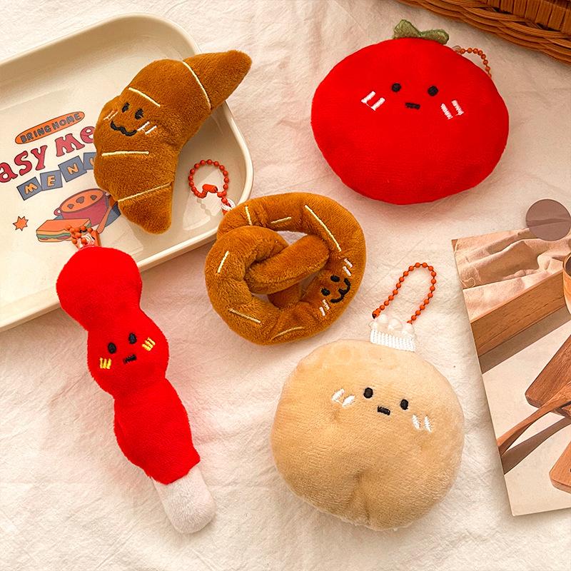 Creative Cartoon Food Plush Doll Pendant Girl Versatile Keychain Backpack Pendant Decorative Doll