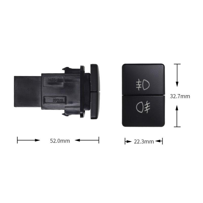 1pc Dual key switch dual switch fog lights radar power supply LED Headlight Switch Button for Mitsubishi L200 15-18