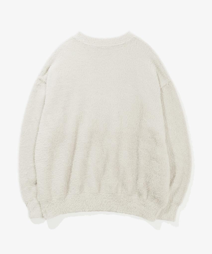 VASTIC Hairy Reverse V-Neck Knit_Beige