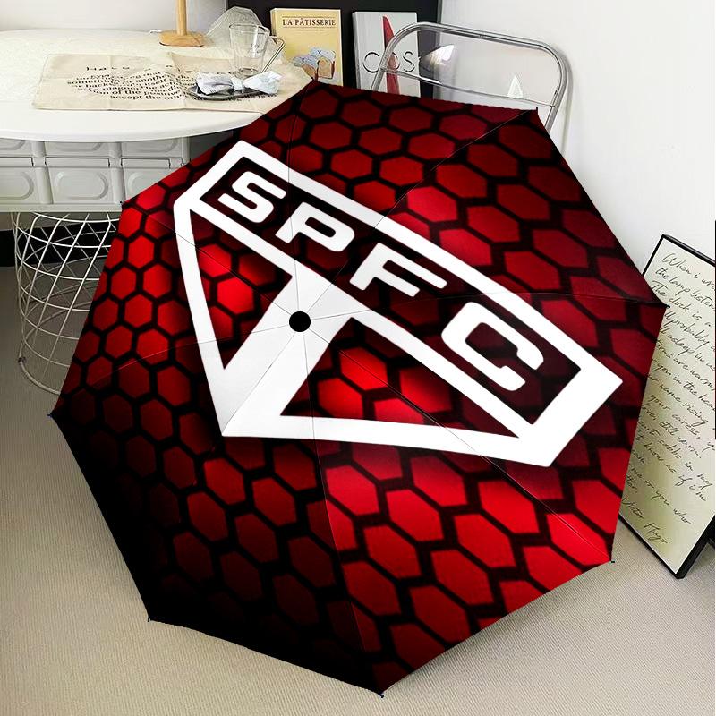 1PC Paulo Fc Emblem Printed Umbrella Folding Umbrella, Automatic Umbrella 8-Frame for Travel, Camping Fan Gifts Christmas Gifts