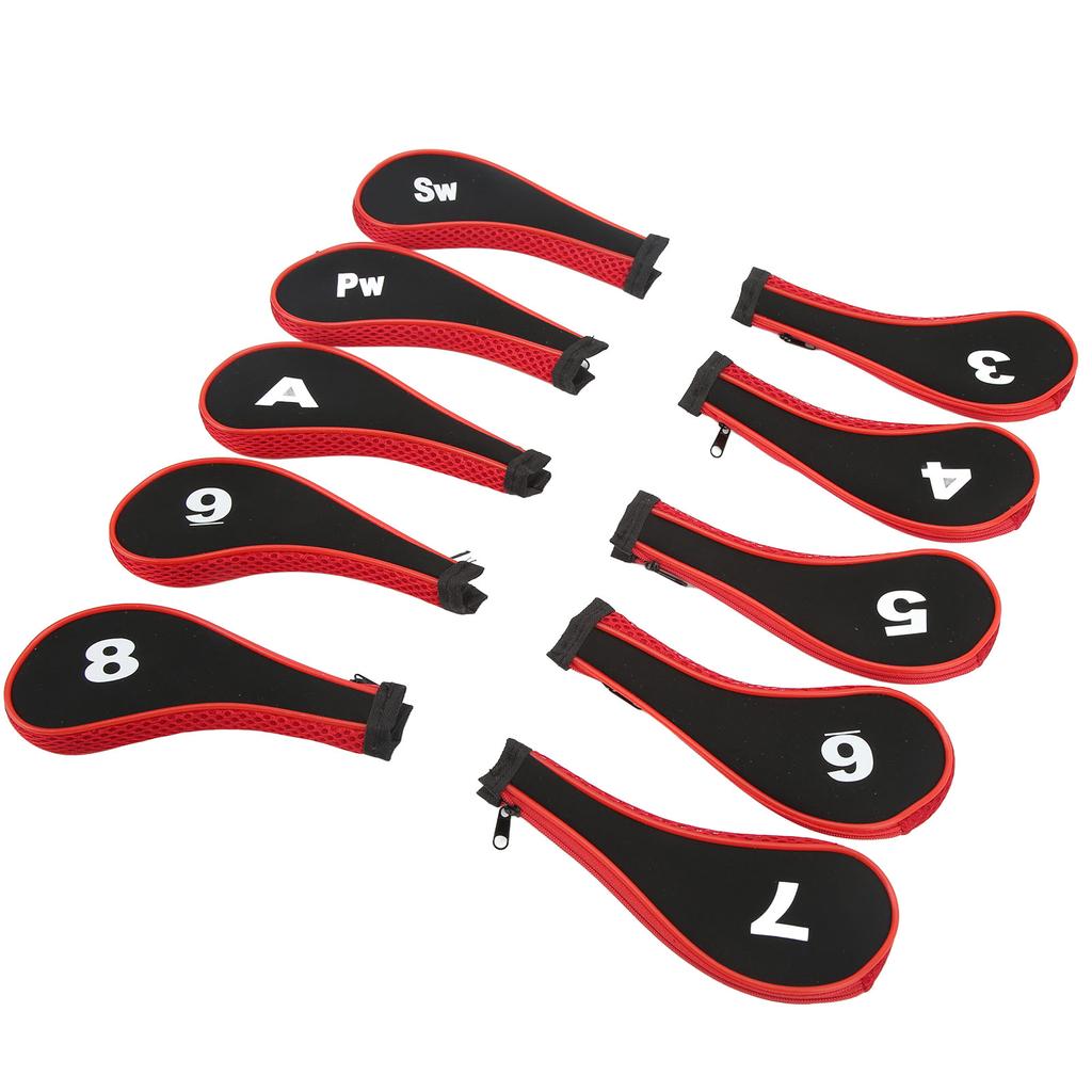 10Pcs Golf Club Head Cover Neoprene Golf Head Cover for Woods Irons Golfer Lovers Gray
