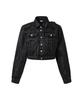 Anotheryouth Crop Padded Denim Jacket - Coated Black