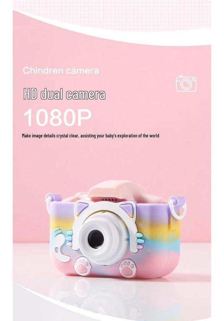 Rainbow Digital Camera for Kids: Girl's Photo-Taking Birthday Gift - X2-MCM