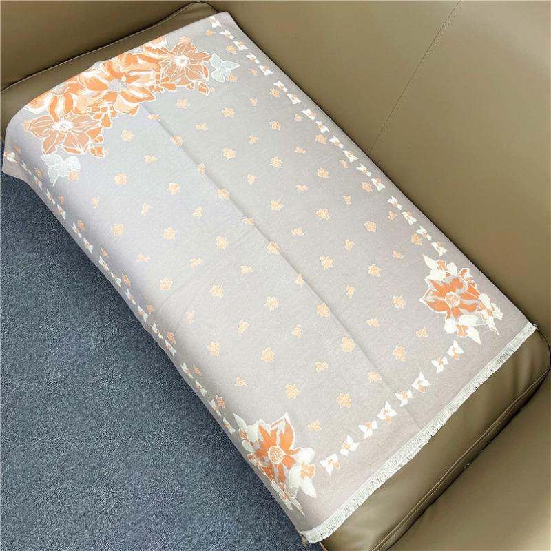 Shawl Women's Winter New Warm Imitation Cashmere Scarf Long Flower Thickened Double-sided Scarf Dual-purpose