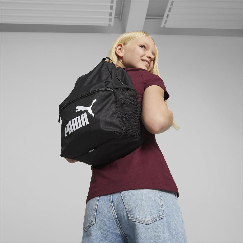 Puma Phase Small Backpack for Black Kids, Spring/Summer 2024, (01)