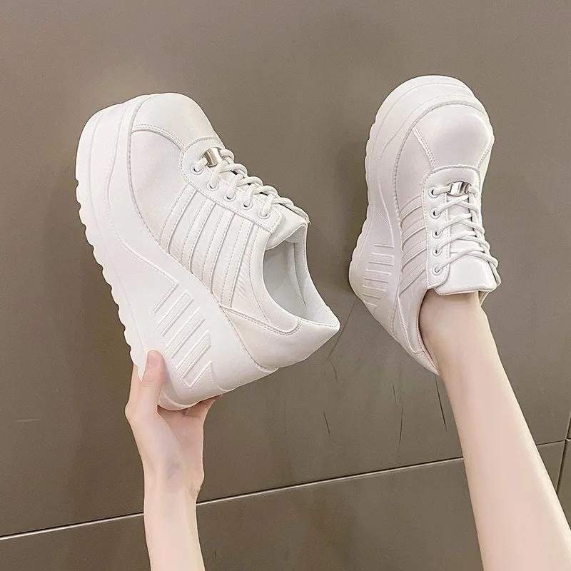 Fashion New Fashion Spring Autumn Sneakers High Heels Wedges Shoes Woman Pumps Fashion Wedge Heel Platform Punk Style Zapatos Mujer
