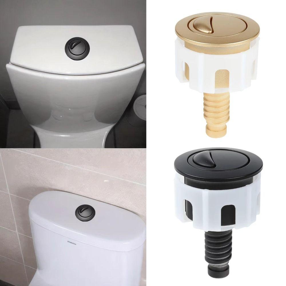 Double Drain Toilet Push Button Round/Elliptical Head Water Tank Button Toilet Seat