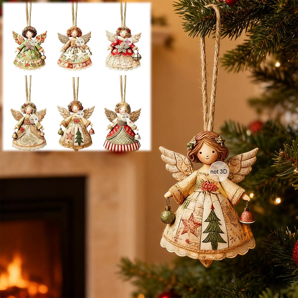 Christmas Angel Pendant Vintage Christmas Angel Paper Pendant Christmas Tree Decor for Home Xmas Wall Hanging Ornament Angel