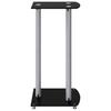 Speaker Stands (2 Pcs) Black & Silver Tempered Glass 3 Column Design